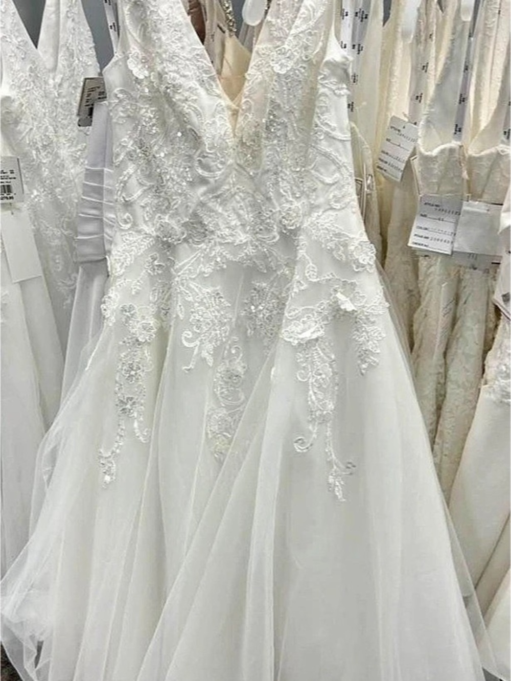 White Lace-Up Back Wedding Dress